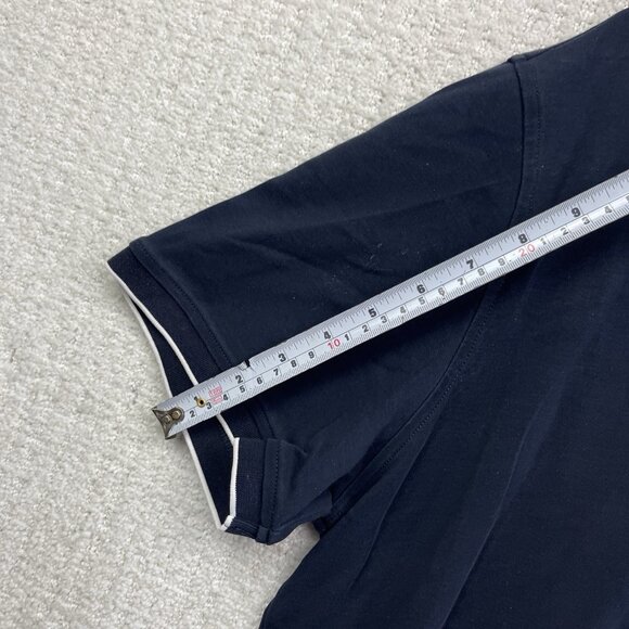 Au Noir Mens Polo 1X Cotton Dark Blue Collar Casual Stretch Golf Sports Read - Picture 8 of 16